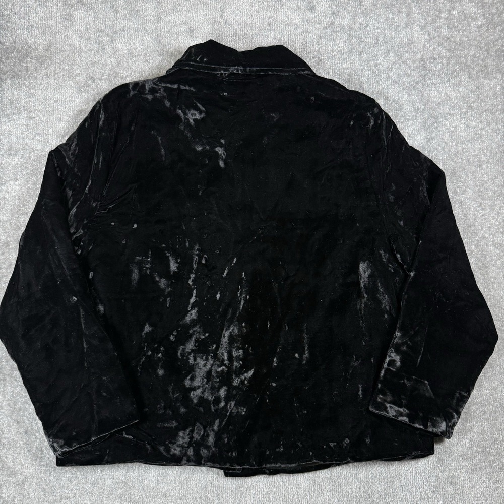 VTG Neckworks Velvet Jacket Women's XL Black Floral Embroidered Evening Holiday - Picture 3 of 7